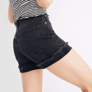 Madewell High Waist Denim Shorts in Black, size 25